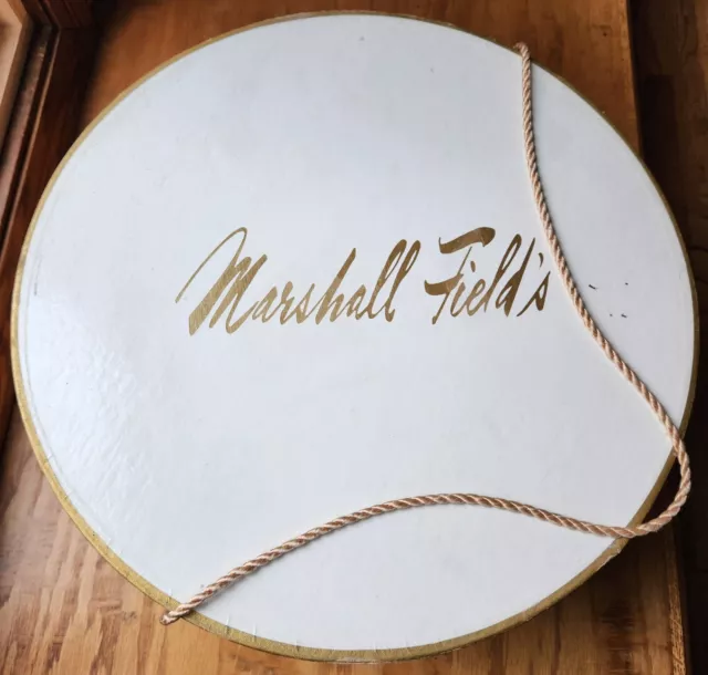 Vintage Marshall Fields Hat Box The French Room Round LARGE Cardboard 16"!