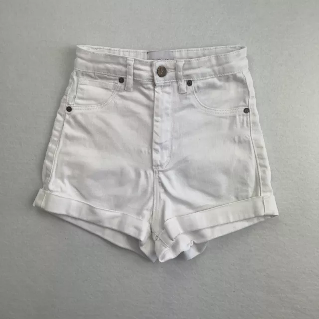 Abrand Womens White Super High White Denim Shorts Size 6/24