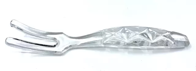 Anchor Hocking Wexford Serving Salad Fork Clear Pressed Glass 9 1/2" MINT