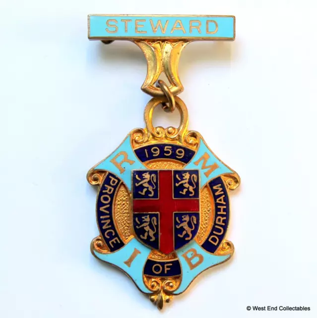 Reale Massonico Istituzione per Bambini Steward 1959 - Durham Rmib Jewel