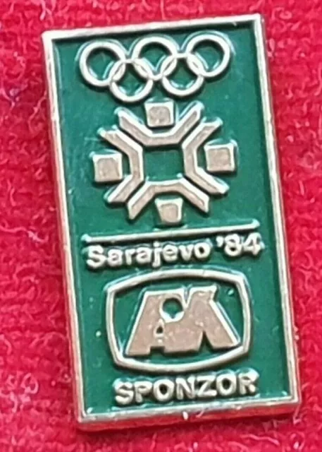 Vintage Stick Pin Badge / Sarajevo 1984 Olympics - Sponsor Aik Bank