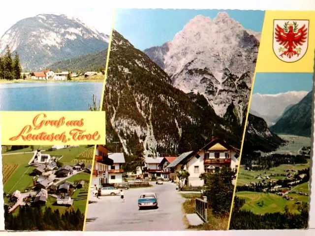 Leutasch. Tirol. Österreich. Alte Ansichtskarte / Postkarte farbig, gel., ca 60g