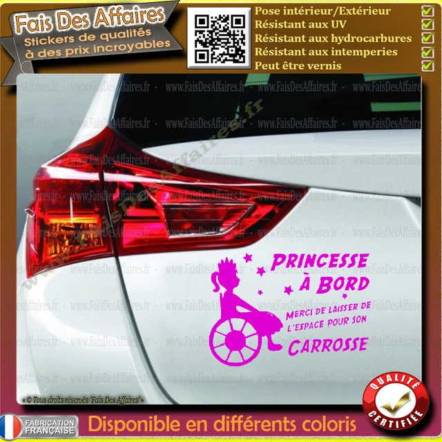 Autocollant 'Handicapé / Place Fauteuil Roulant' - Sticker Pour Voiture Ou Local - Fabriqué En France