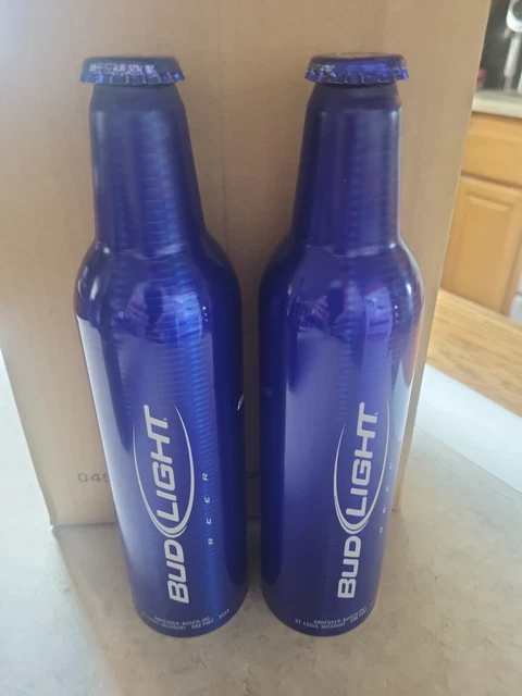 2 Bud Light  Alumnum Beer Bottle~A/B Brg.,St. Louis,Mo #500259