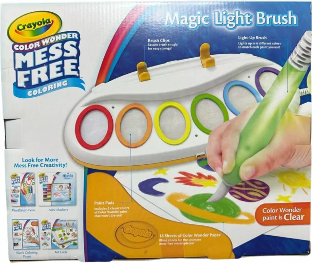 Crayola Color Wonder Magic Light Brush Mess Free Paint Set Kit Kids Art NEW