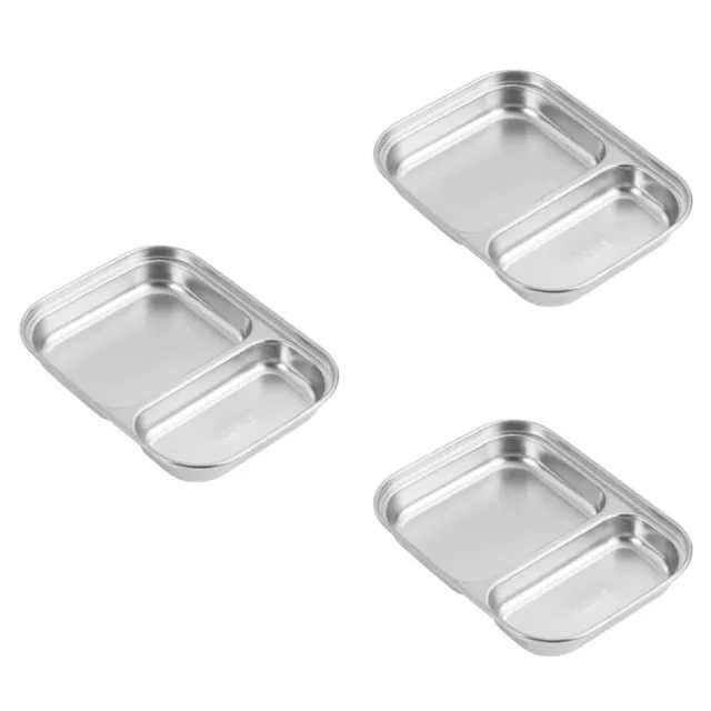 Set of 3 Fach Lunchbox Sushi-Dip-Schüssel Metall Tablett Teilung