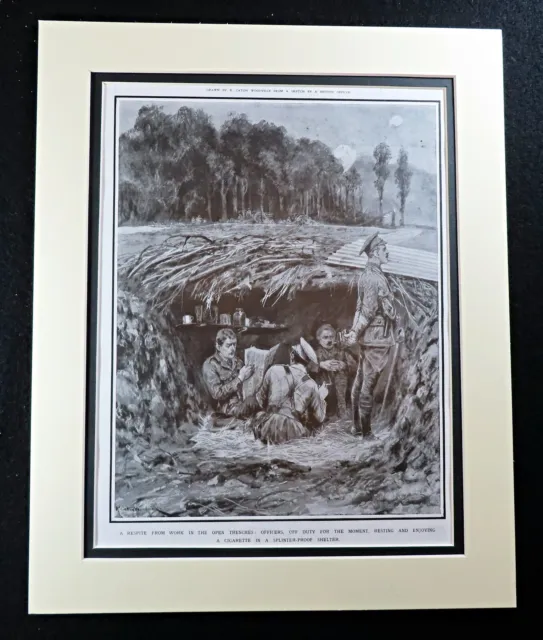 WW1 Print British Bunker Trenches Trench Warfare Soldiers World War One 1914