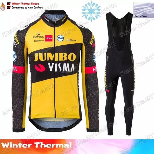 COMPLETO BICI INVERNO FELPATO GIACCA+SALOPETTE CICLISMO L XL jumbo visma