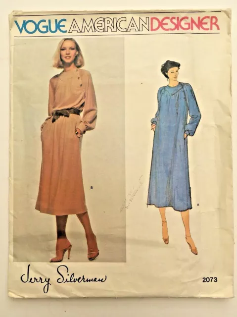 Vogue 2073 Jerry Silverman Loose Fitting Dress Pattern American Designer 8