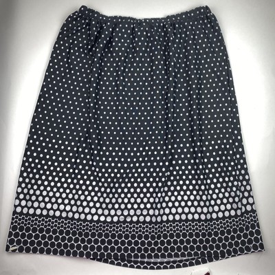 Christopher & Banks Medium Skirt Black White Polka Dot Stretchy Elastic Waist