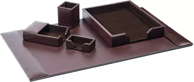 Dacasso Bonded Set Luxury Leather Desk Pad & Desk Organization