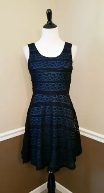 NWT Black & Teal Party Cocktail Dress L Retro Modcloth Ain't Life Glam? $64