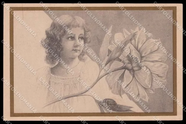 Illustratori Artist Signed Girl Flowers Viennoise Spring cartolina ZG7437