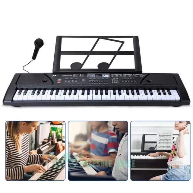 Teclado De Piano Digital Portátil De 61 Teclas Con Micrófono Para Niños Y Niña