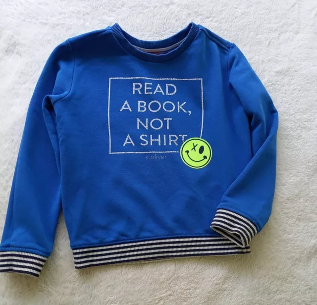 Blaues Sweatshirt von s.Oliver für Jungen, Größe 116/122, mit Motiv