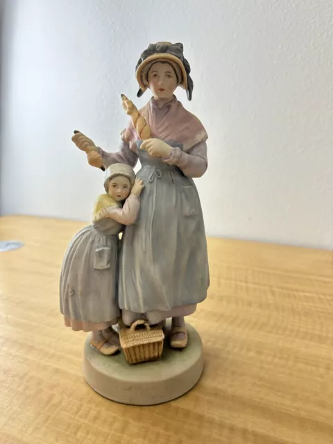 Vintage 10.5" Andrea by Sadek Japan Hand Painted Porcelain French Peasant Woman