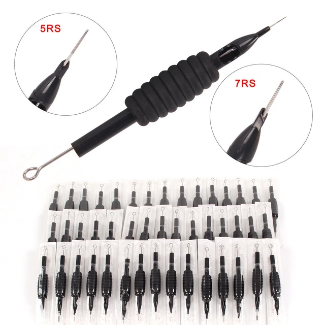 Set di aghi per tatuaggio monouso maniglie aghi per tatuaggio punte aghi in acciaio inox 60 pezzi