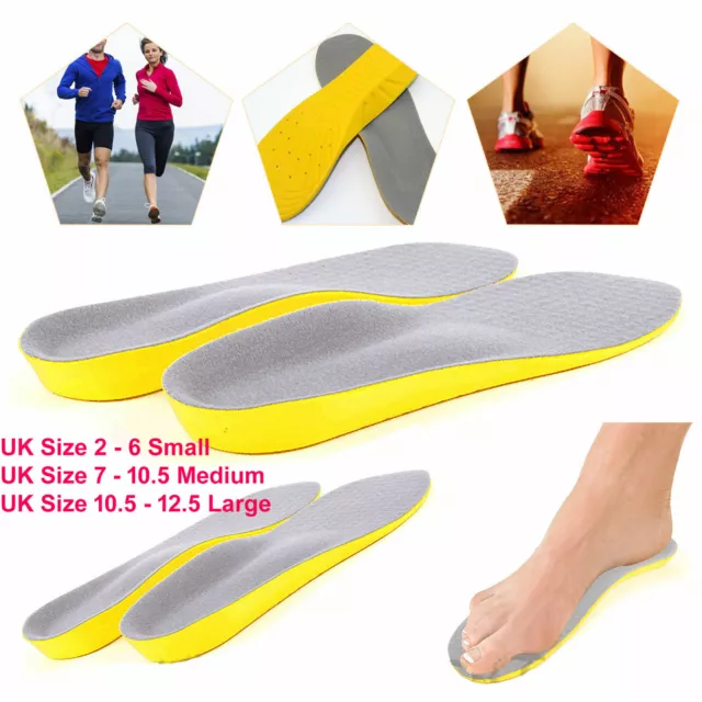 Memory Foam Orthopaedic Unisex Shoe Insoles Pads Trainer Foot Feet Comfort Heel