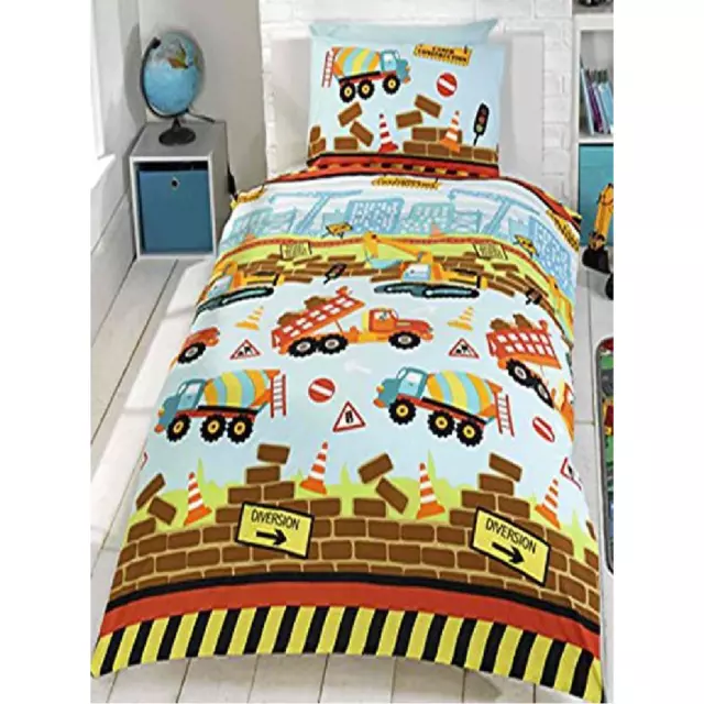 UNDER CONSTRUCTION Toddler/Cot Bed Quilt Cover Set