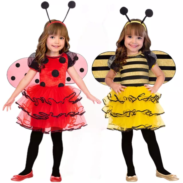 Childs Bumblebee Ladybird Tutu Fancy Dress Costume Book Week Day Girls Kids