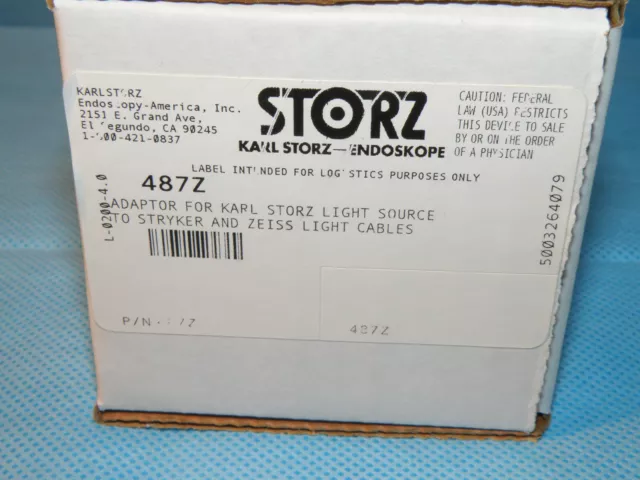 Storz light source adapter f connecting Zeiss or Stryker fiber light cables 487Z 3