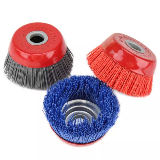 4" 100mm Nylon Abrasive Wire Cup Brush Wheels for Angle Grinder 80/120/240 Grit