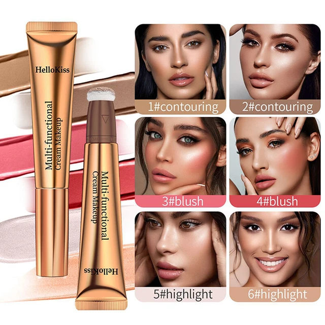 Spazzola contorno viso highlight rossa spugna liquido rosso multiuso seta di pesca