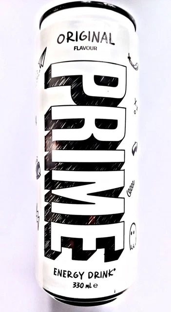 PRIME ORIGINAL FLAVOUR Energy Drink 330 ml White Can Vegan By Logan ...