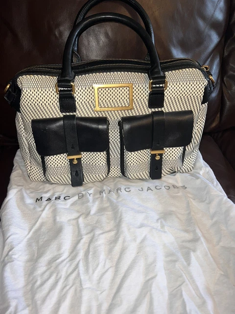 MARC by Marc Jacobs Werdie Weavy White and Black Satchel Bag Rare