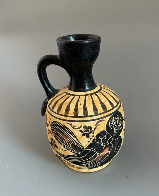 REPRO VINTAGE ANCIENT Greek Corinthian Pottery Vase vessel Birds Hand