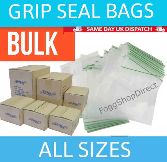 100 Clear Small Plastic Bags Baggy Grip 100% REUSABLE Baggies Zip Lock Plastic