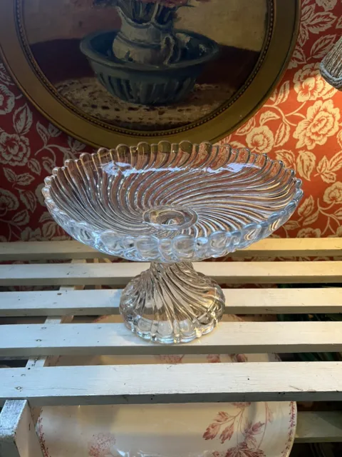 Superbe Ancienne Grande Coupe Sur Pied, Compotier, Cristal Baccarat 1890