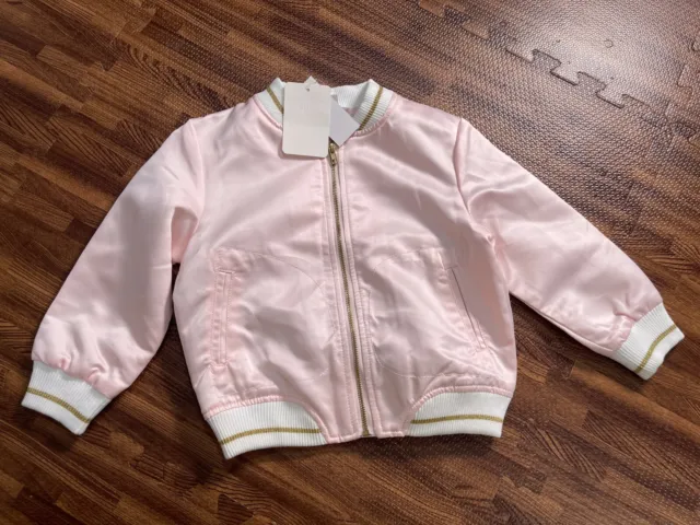 Kardashian Kids Bomber Jacket Zipper Front Pink Size 3T