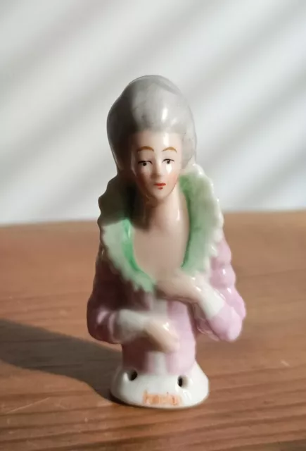 Puppenhaus Torso Dame Vintage Porzellan halbe Puppe Regency französischer Rokoko-Stil