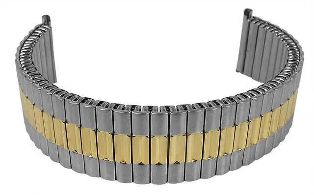 Bracelet élastique Minott Pour Montre - 18-20mm - Inox Argent Et Or Jaune - NEUF Avec étiquettes
