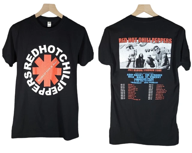 RED HOT CHILLI Peppers 2022 Global Stadium Tour TShirt Tee Black Size