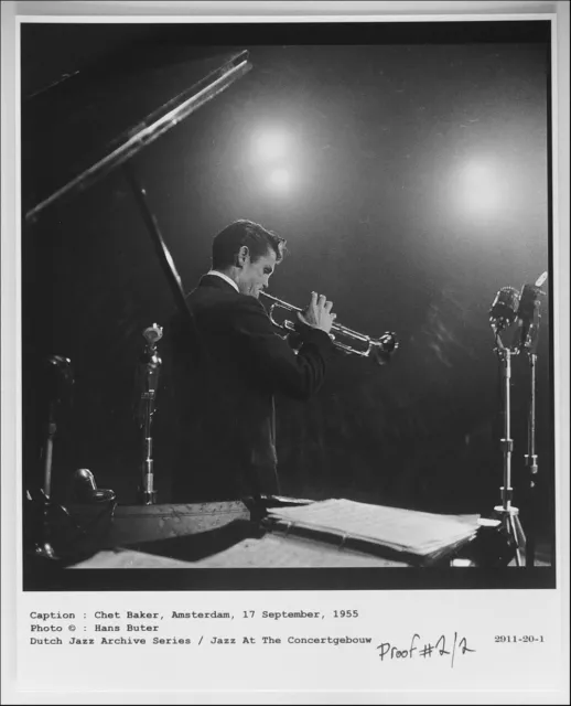 Hans Buter. Chet Baker, 1955, Amsterdam. Jazz at The Concertgebouw. Tirage NB