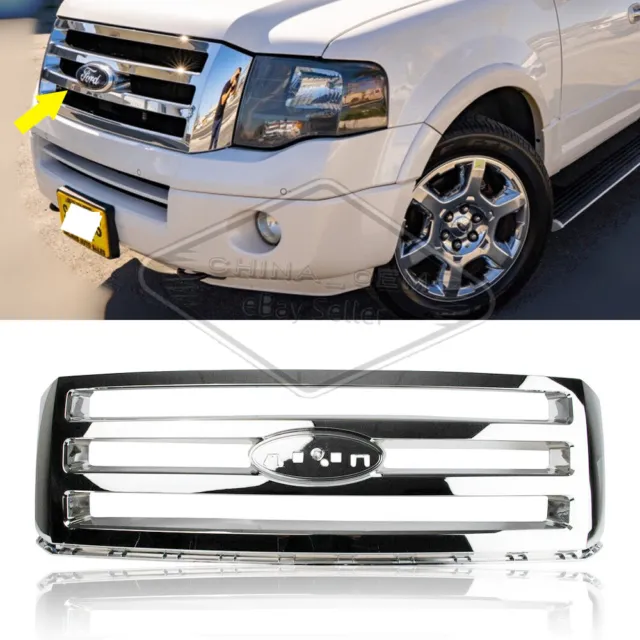 Bumepr Grille For 2007-2014 Ford Expedition Grille Chrome Front replacement