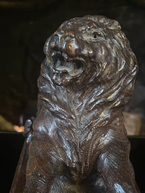 Charles Michel - Lion - Sculpture en Bois - France ou Belgique - 1936 3