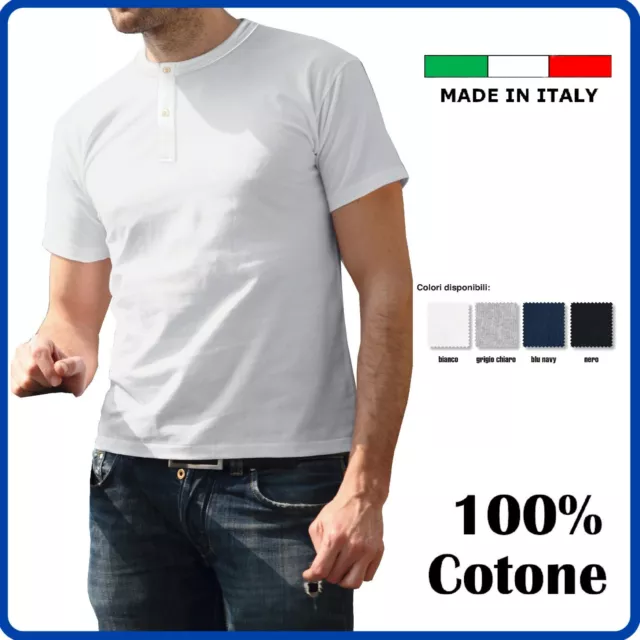 Maglia Serafino da uomo anche intima manica corta t-shirt maglietta girocollo