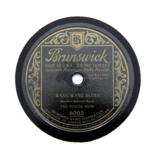 THE JUNGLE BAND (Duke Ellington) "Wang Wang Blues" (EE+) BRUNSWICK 6003 [78 RPM]