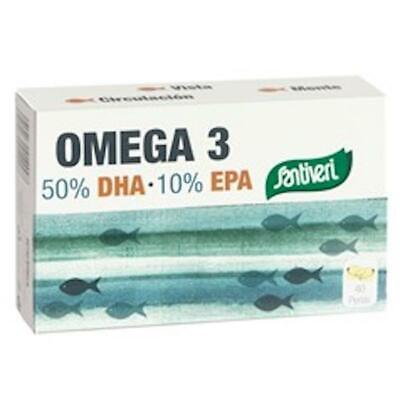 SANTIVERI - OMEGA 3 DHA + EPA da 40 perle - Acidi Grassi 50% DHA + 10% EPA