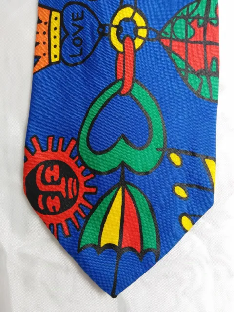 Jc De Catelbajac 100% Silk Tie Cravatta Vintage Seta Vintage Made In Italy O1443