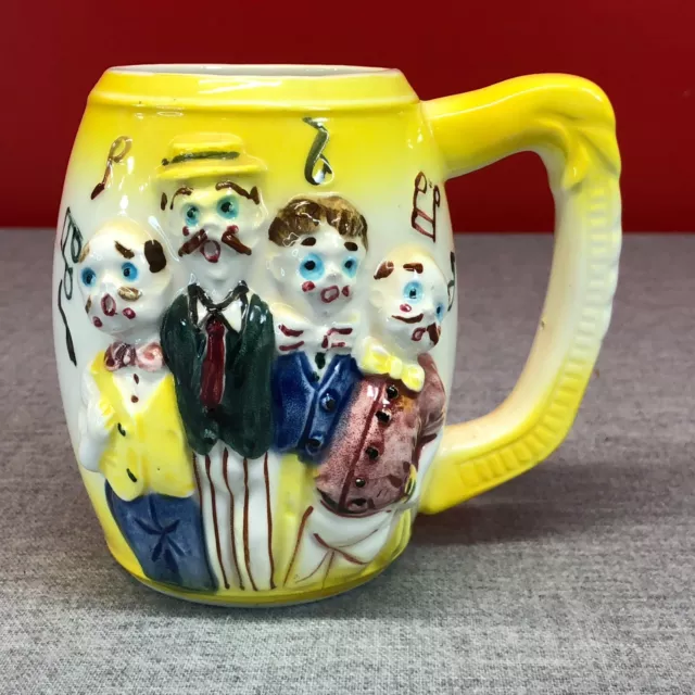 Vintage 60s Barbershop Quartet Ceramic Mug with Naked Lady Suprise Made in Japan 2