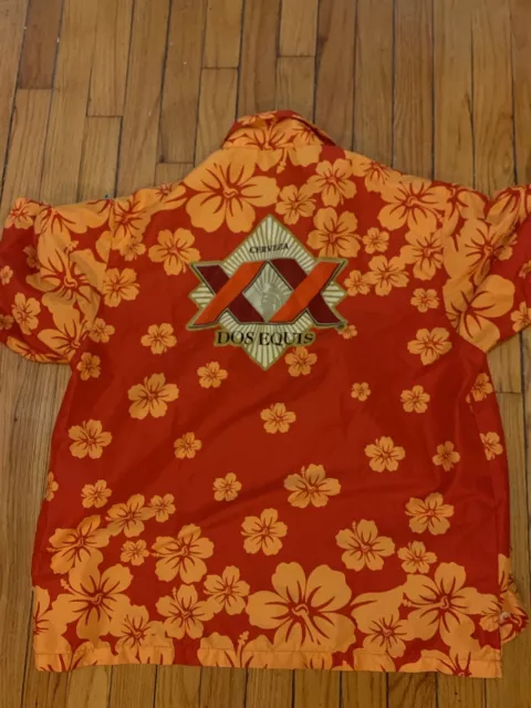 Dos Equis Cervesa Hawaiian Shirt Large Beer Spanish