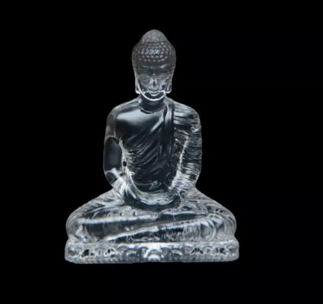 Crystal Transparent Buddha Statue Figurine Theravada Home Car Dashboard Décor
