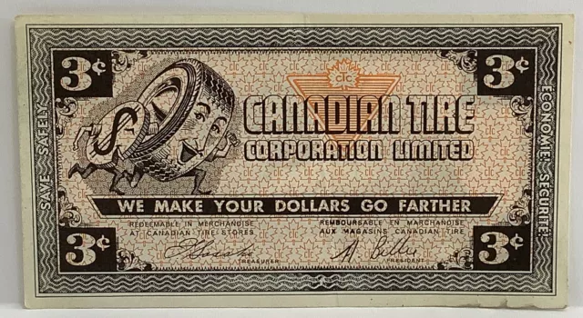 Canadian Tire Money Coupon 3c No Serial # Broken A , No Mor Gas power#79