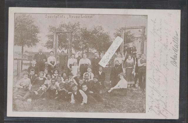 Berlin Sportplatz neues Leben  alte Fotokarte gest. 1913