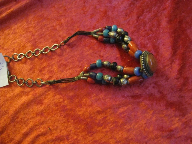 Collier Ancien En Pierre - Longueur 40 Cm - Occasion - Origine France