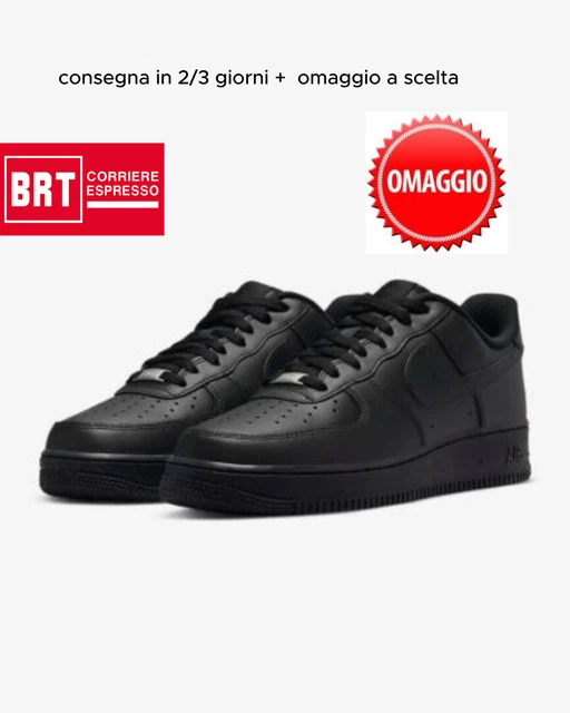 scarpe Nike Air Force 1 Nere originali Sneakers, taglia dal 36 al 46 + omaggio